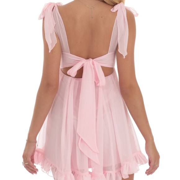 Pink Ruffle Mini Dress - Picture 2 of 3